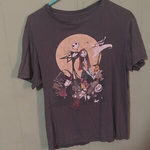 Disney Gray Graphic Tee with Halloween Characters